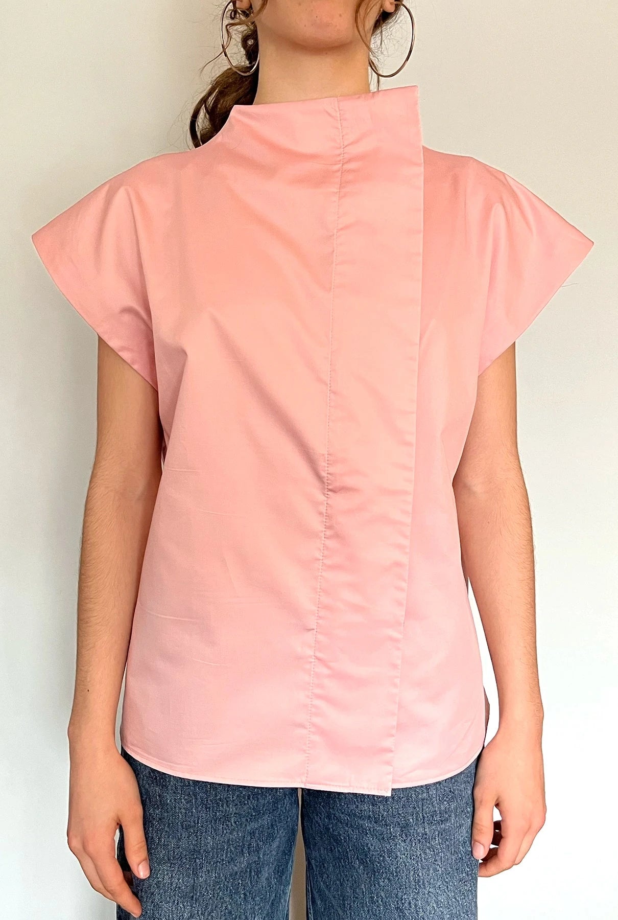 CAMISA LATERAL MANGA CORTA ROSA Shirts & blouses Iki Essentials 