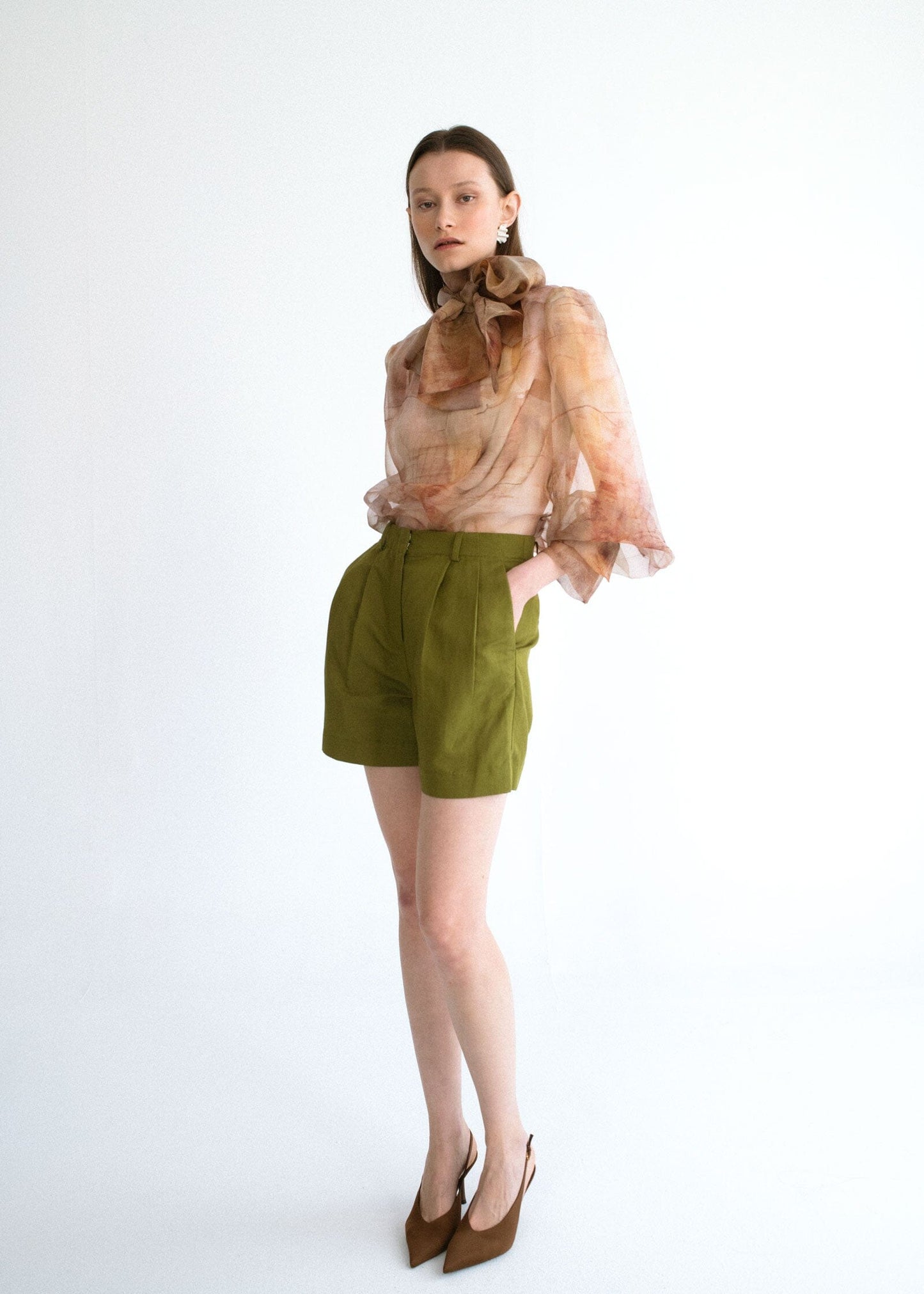 Camisa lazada organza estampada Shirts & blouses Miguel Marinero 