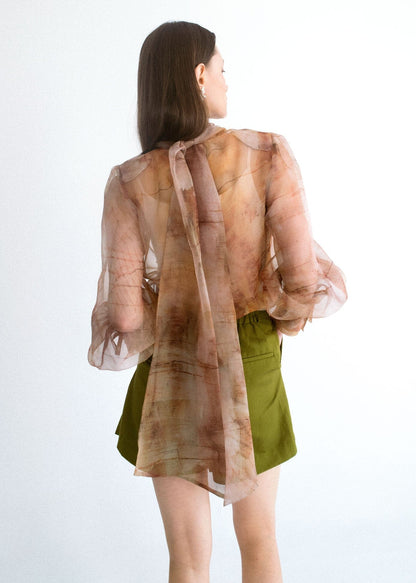 Camisa lazada organza estampada Shirts & blouses Miguel Marinero 