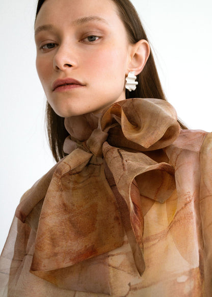 Camisa lazada organza estampada Shirts & blouses Miguel Marinero 