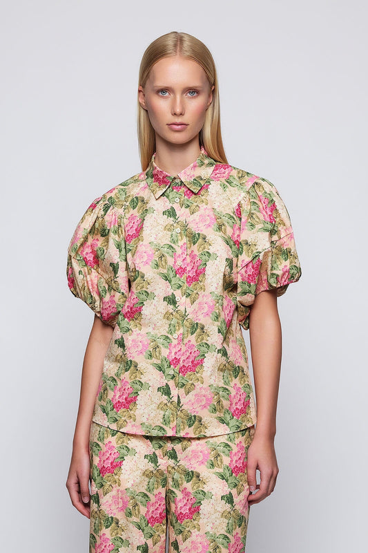 Camisa manga corta estampado floral algodón Shirts & blouses Mirto S / 36 
