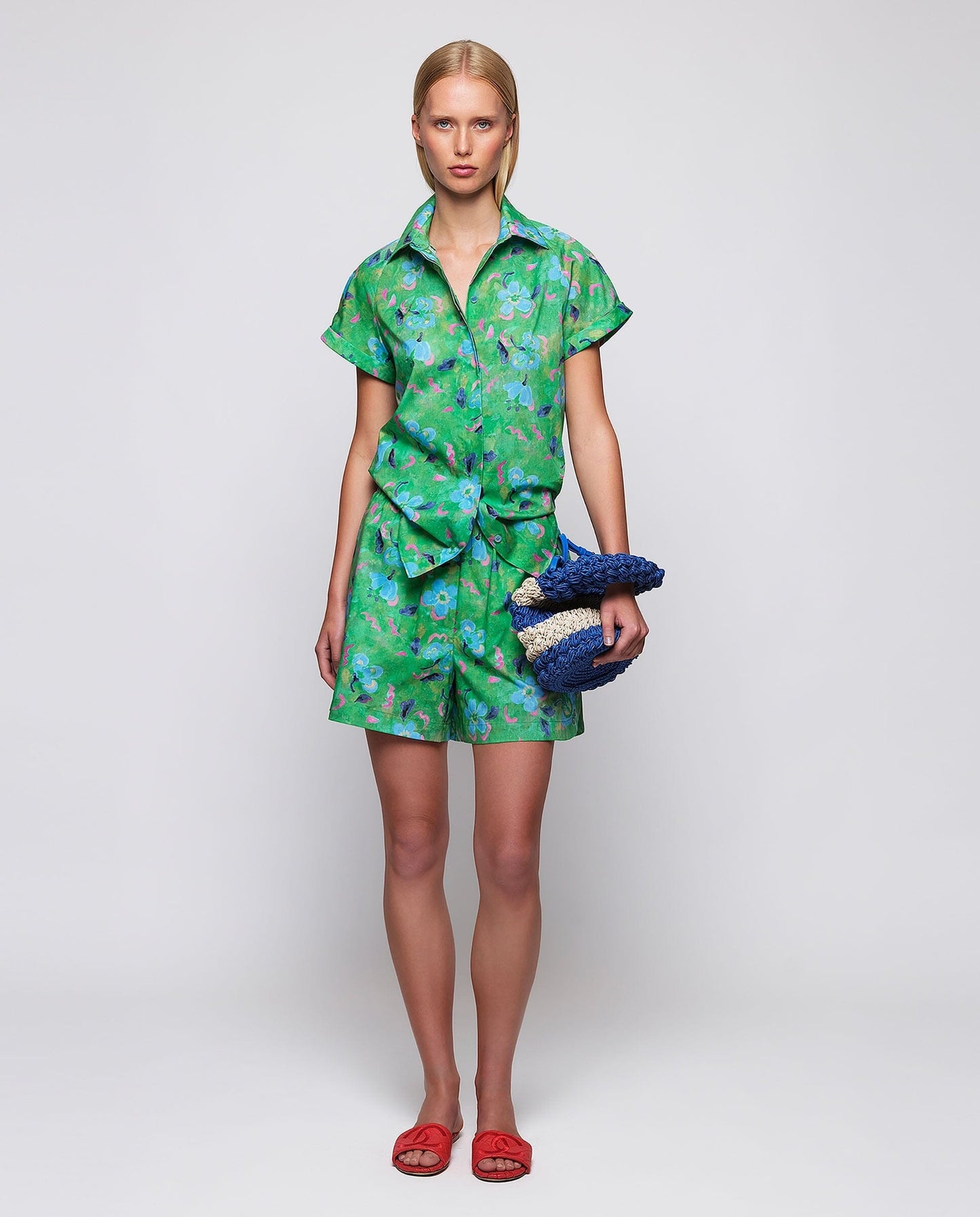 Camisa manga corta verde de algodón Shirts & blouses Mirto 