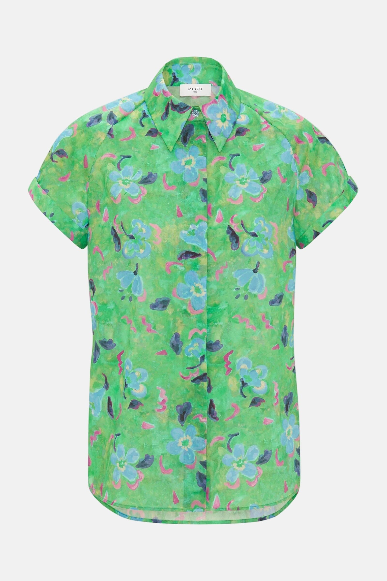 Camisa manga corta verde de algodón Shirts & blouses Mirto 