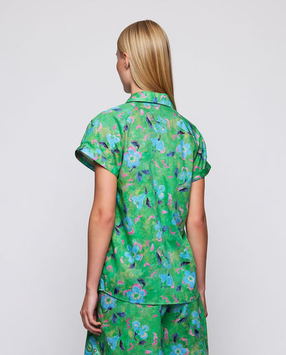 Camisa manga corta verde de algodón Shirts & blouses Mirto 