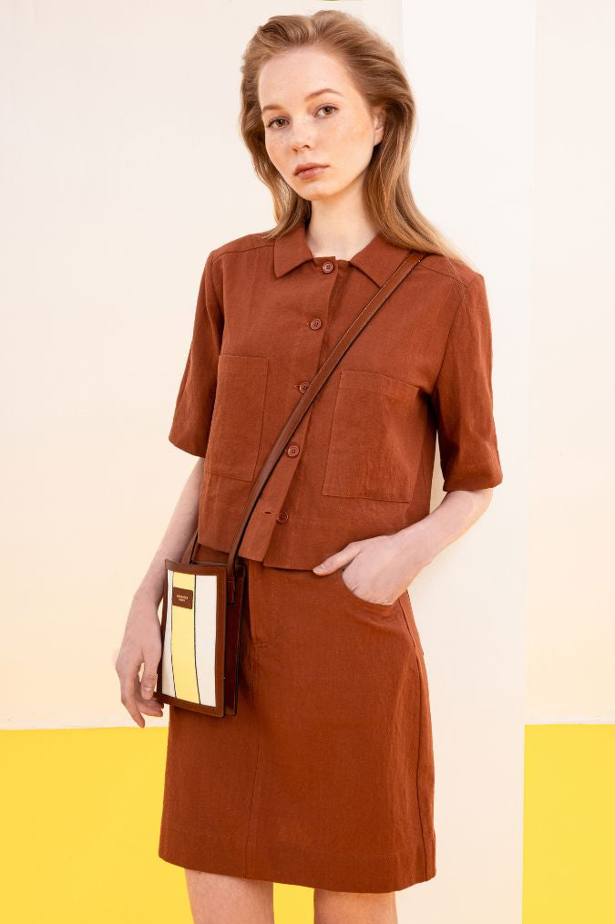 CAMISA MARELLA CORTA MARRÓN Shirts & blouses SOY FASCINANTE 