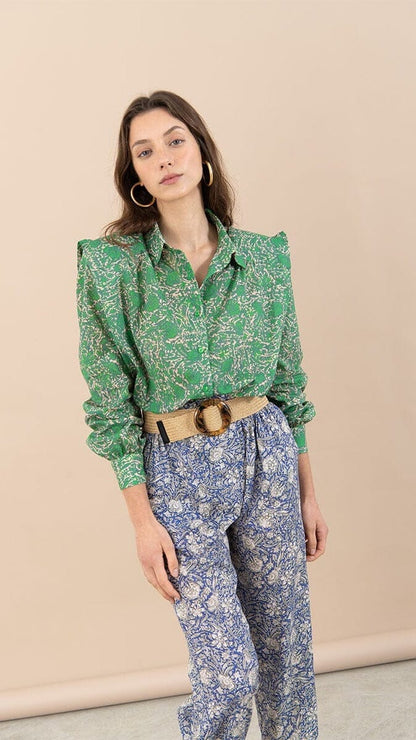 Camisa Marieta Flores Verdes Shirts & blouses Julise Magon 