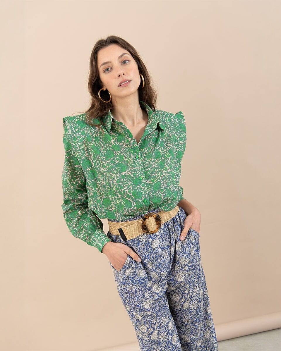 Camisa Marieta Flores Verdes Shirts & blouses Julise Magon 