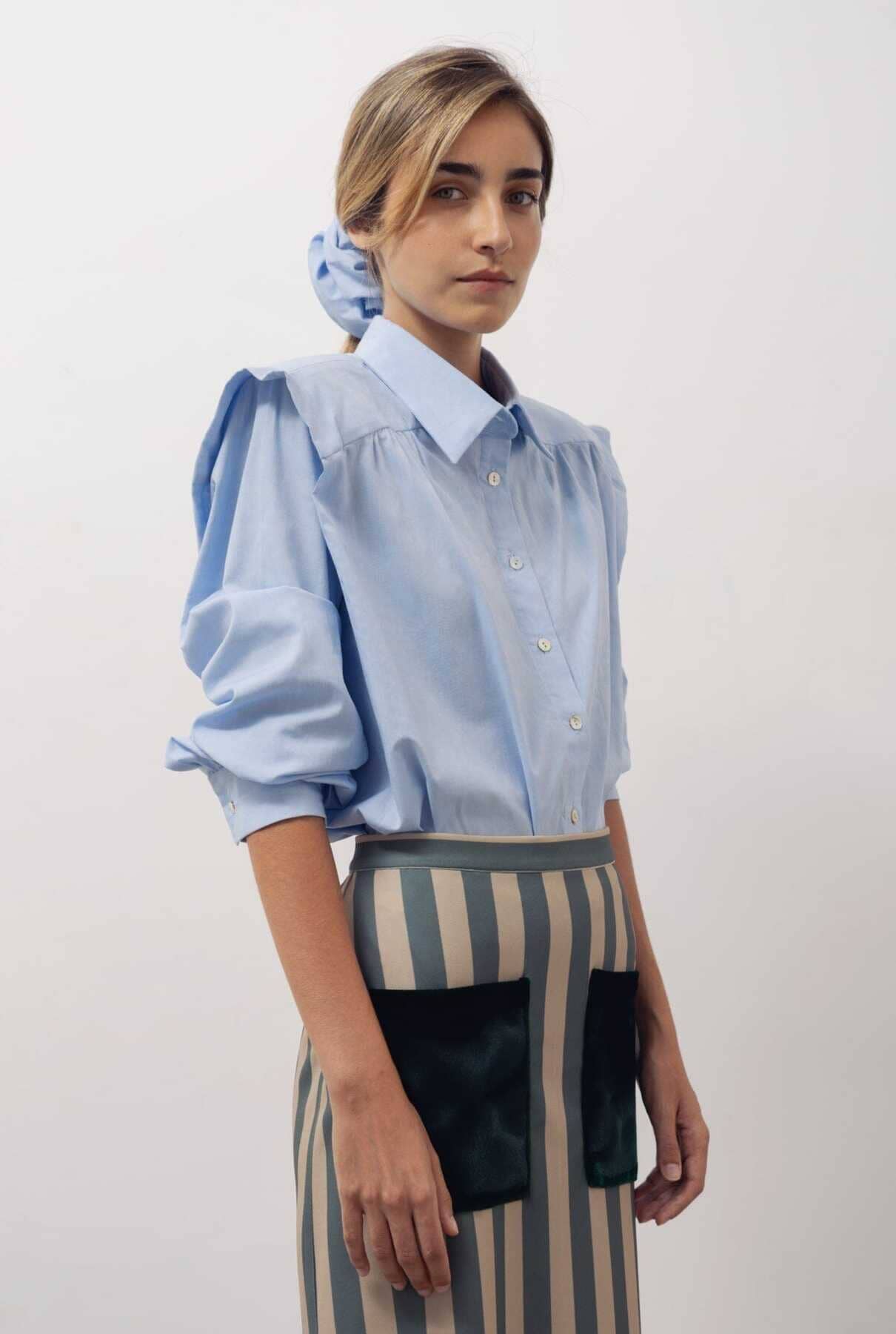 camisa marieta oxford azul Shirts & Blouses Julise Magon 