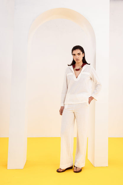 CAMISA MARINERA BLANCO Shirts & Blouses SOY FASCINANTE 