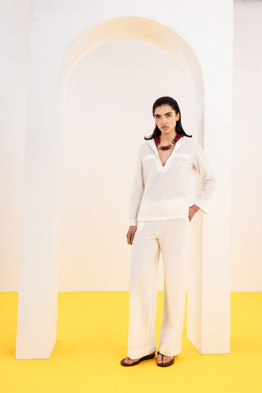 CAMISA MARINERA BLANCO Shirts & Blouses SOY FASCINANTE 