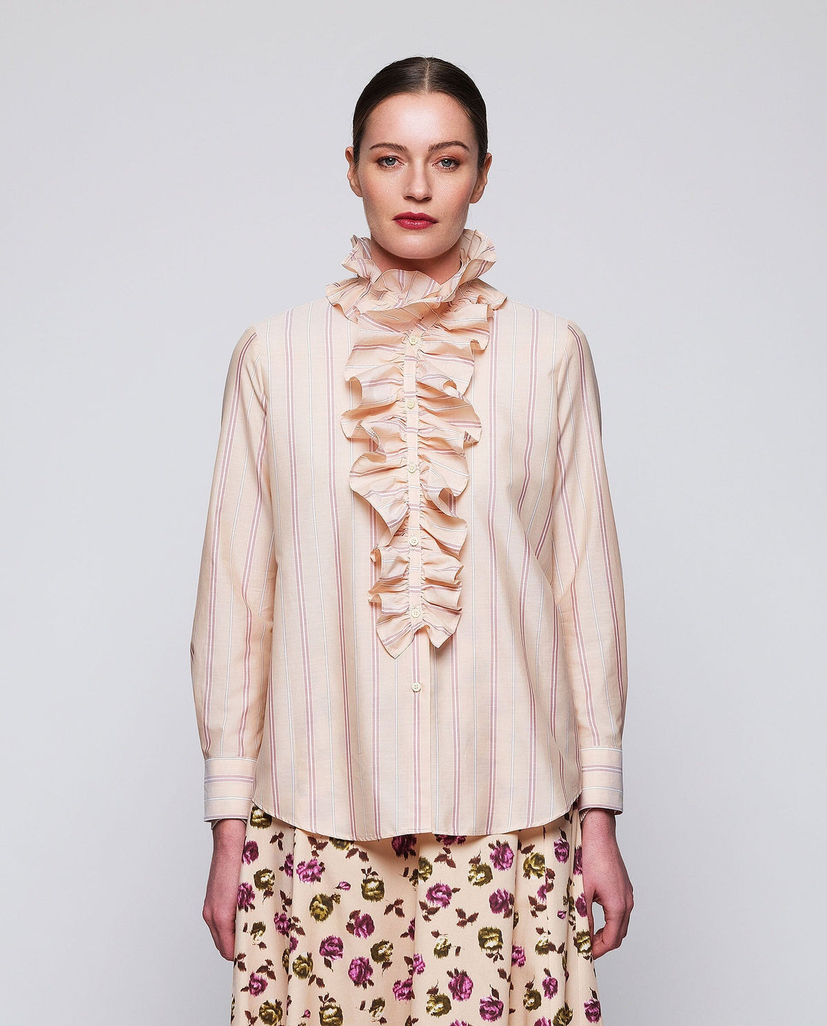 Camisa naranja de rayas algodón Shirts & blouses Mirto XS / 36 