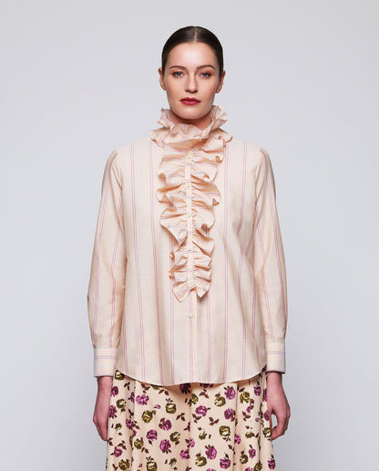 Camisa naranja de rayas algodón Shirts & blouses Mirto XS / 36 