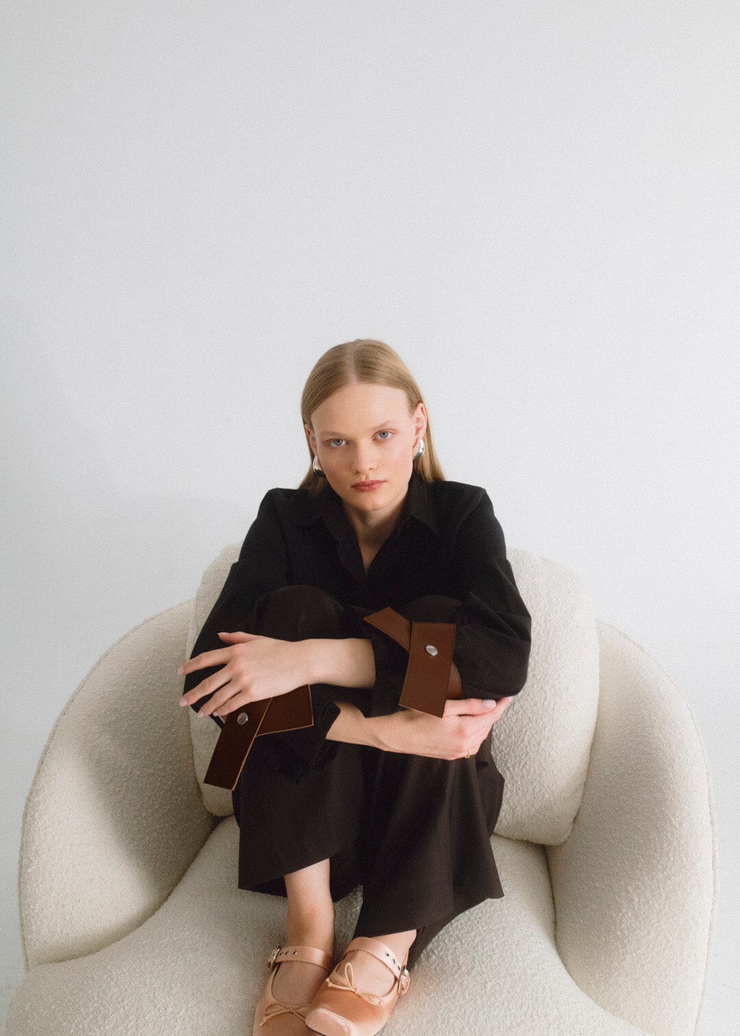 Camisa oversize negra con cuero Shirts & blouses Miguel Marinero 