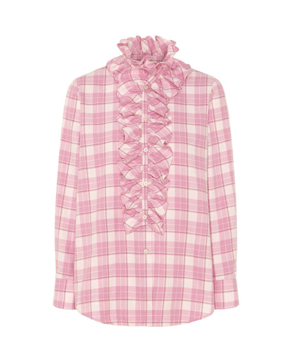 Camisa rosa de cuadros franela Shirts Mirto 