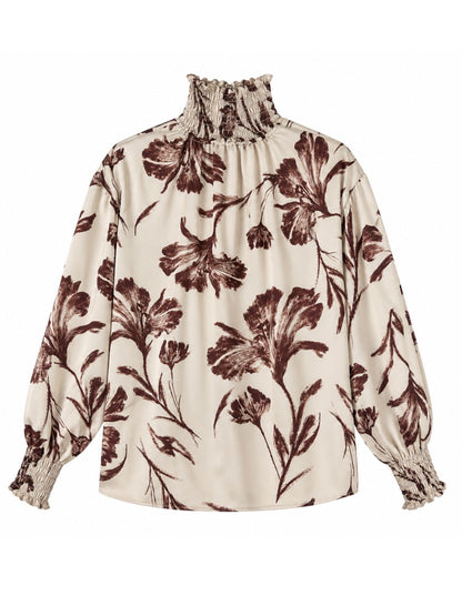 Camisa Soco Flores Beis · Julise Magon · vista 2