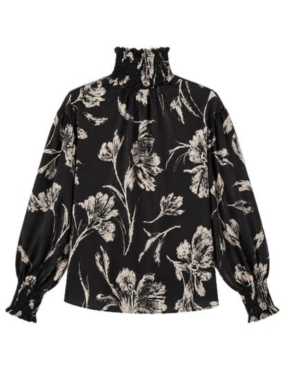 Camisa Soco Flores Negra Shirts & blouses Julise Magon 