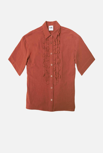 CAMISA SULE VOLANTES MARRÓN Shirts & Blouses SOY FASCINANTE 