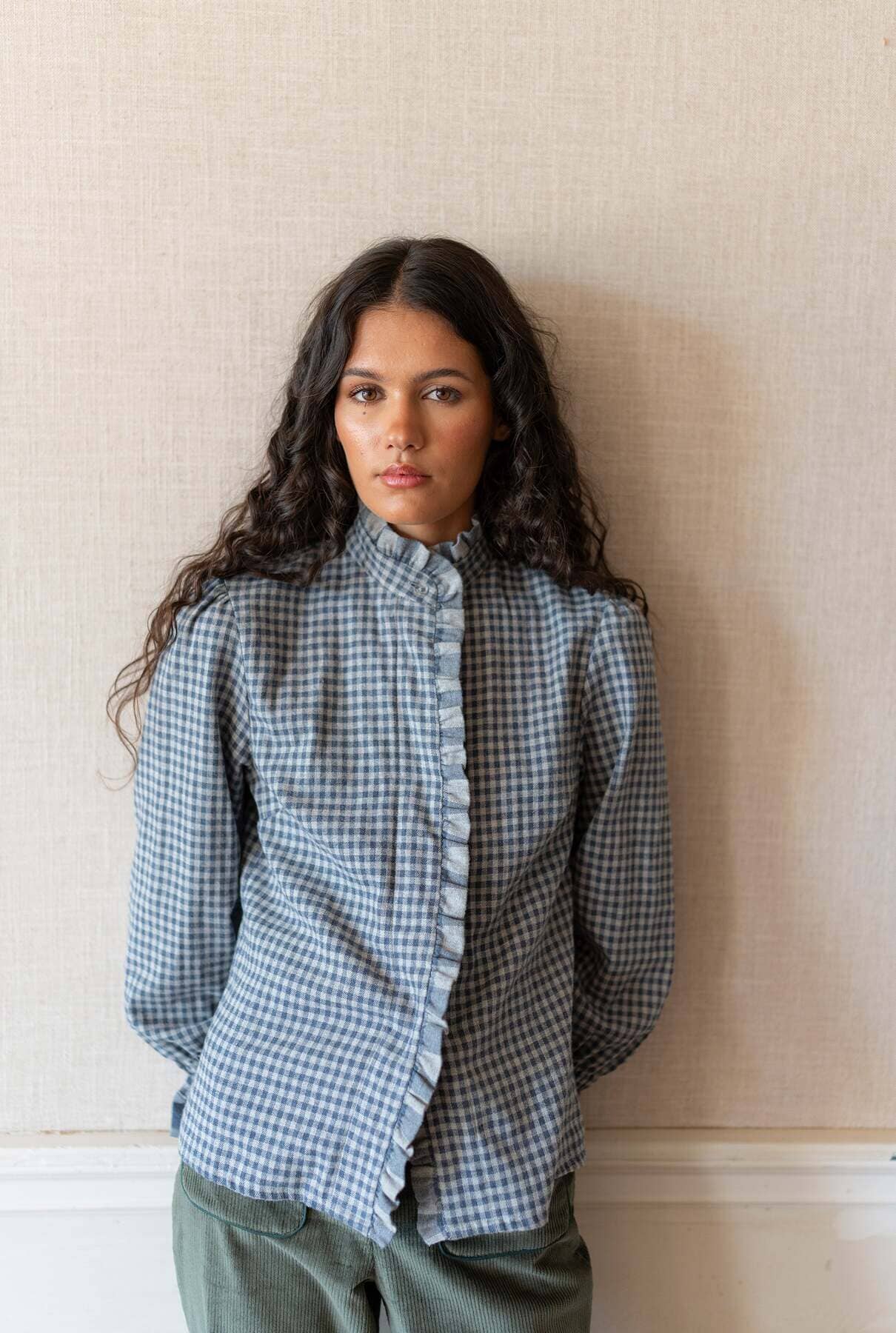Camisa Vichy Bleu Shirts & Blouses Vano Studio 