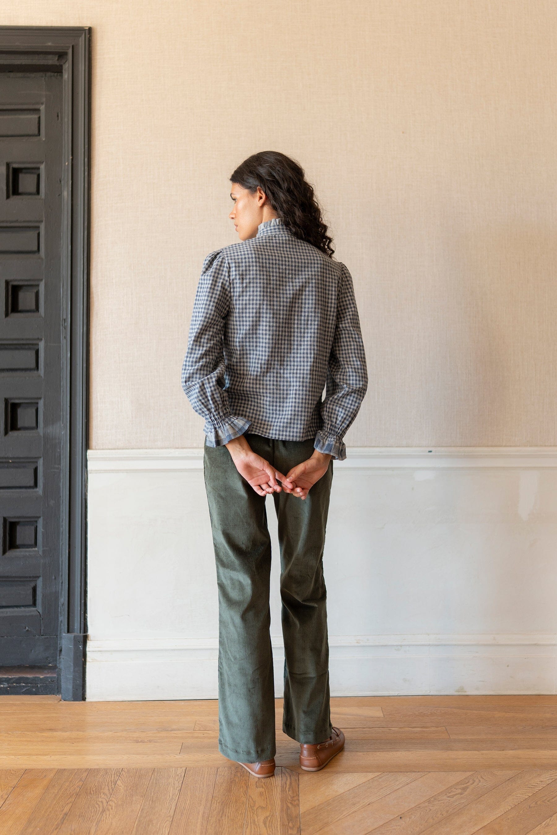 Camisa Vichy Bleu Shirts & Blouses Vano Studio 