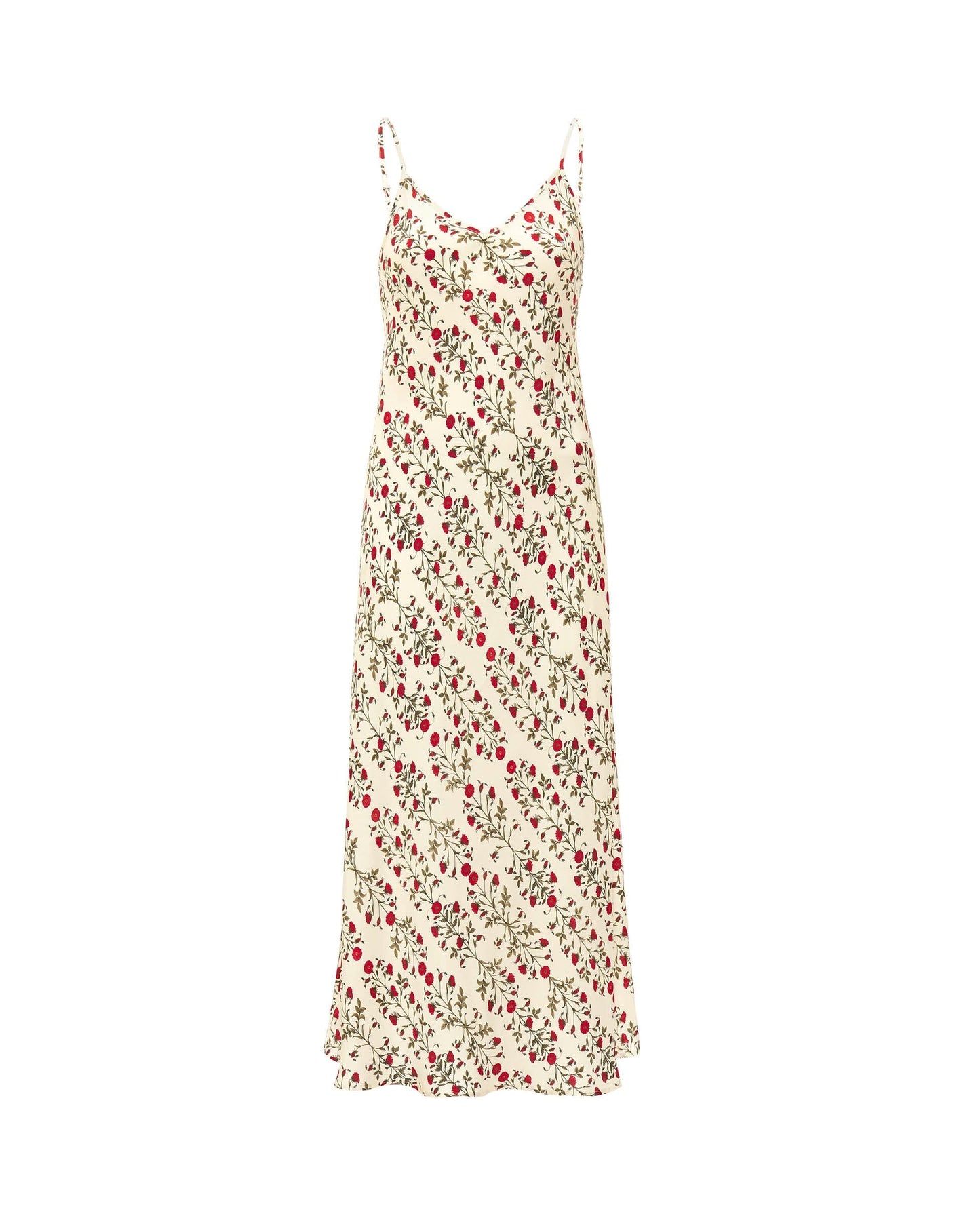 Camisón beige estampado floral rojo Nightgown Mirto 