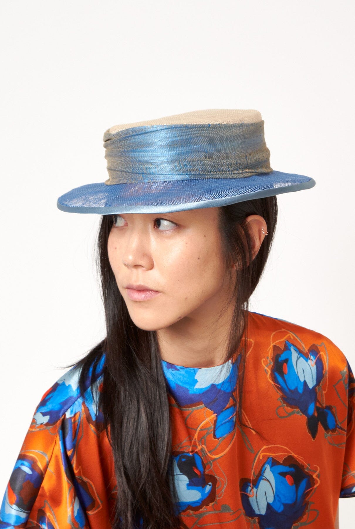 Canotier azul de sinamay Hats Coterelle 