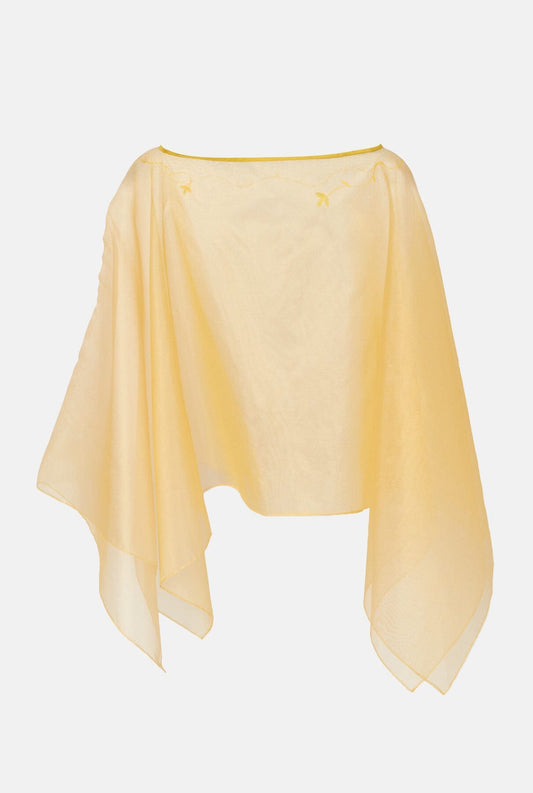 Capa amarilla organza Capes & shawls Luciana Estudio 