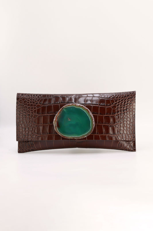 Cartera Maxi Premium Coco Marrón Ágata Verde CARTERAS Ecue 