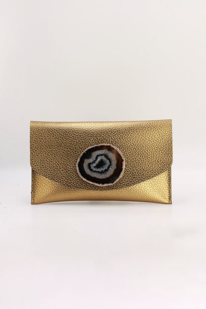 Cartera Midi Dorada Ágata Natural Bracelets Ecue 