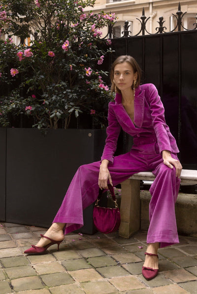 Caryl velvet blazer pink · Corsicana