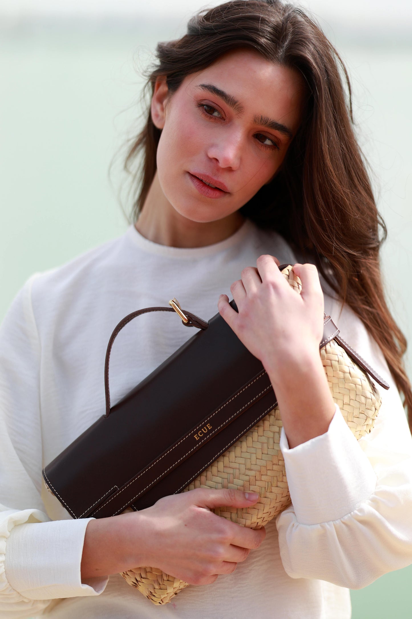 Cesta Ena Marrón Tote bags Ecue 