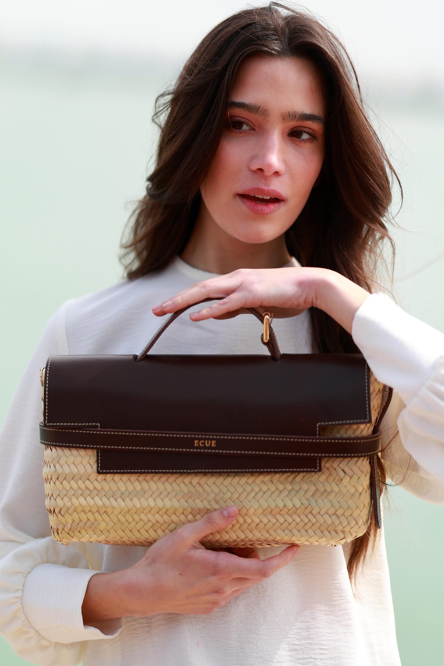 Cesta Ena Marrón Tote bags Ecue 