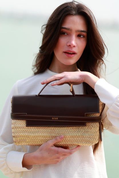 Cesta Ena Marrón Tote bags Ecue 