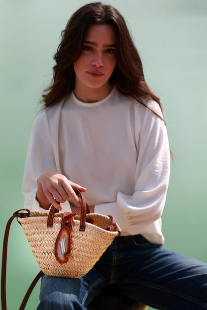 Cesta Leo Camel Ágata Natural Crossbody bags Ecue 