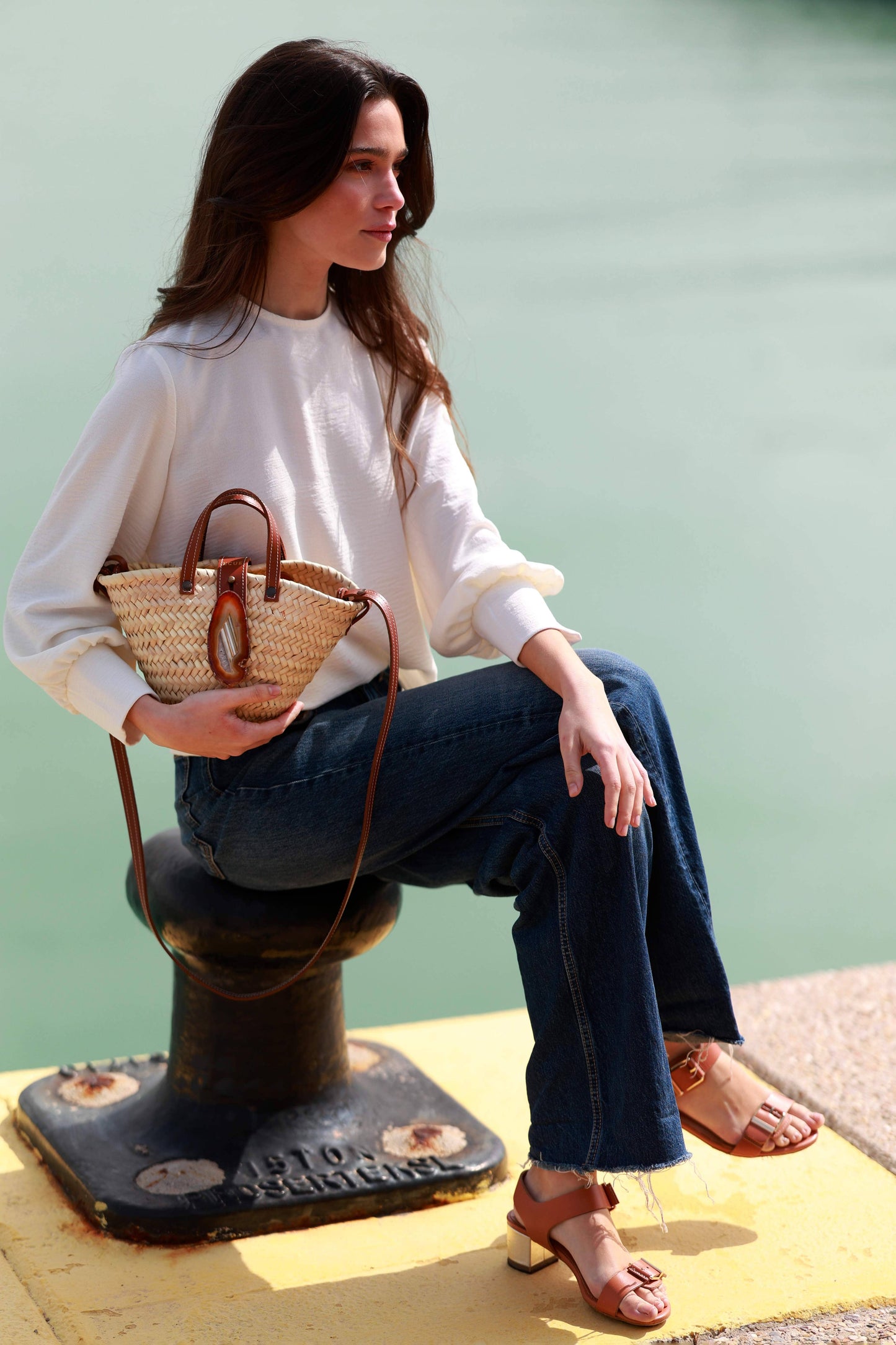 Cesta Leo Camel Ágata Natural Crossbody bags Ecue 