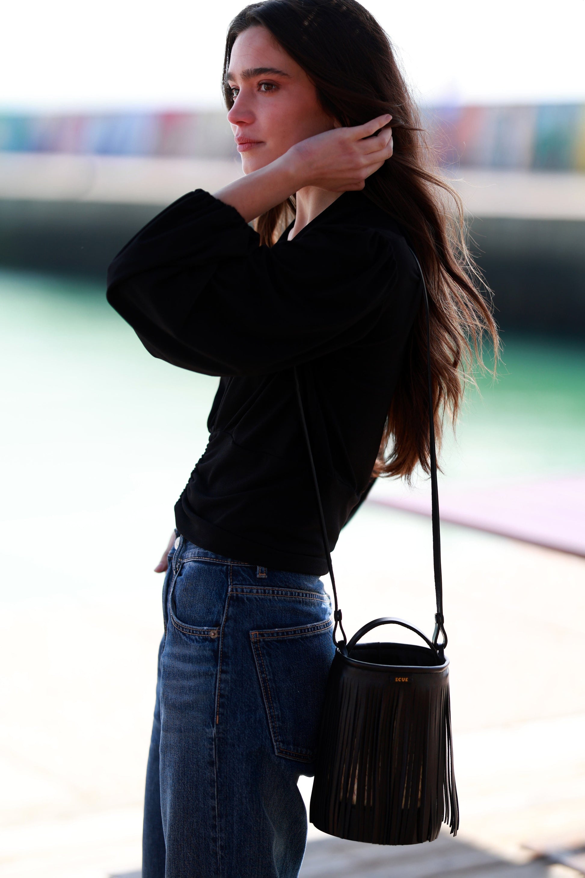 Cesta Zen Negro Crossbody bags Ecue 
