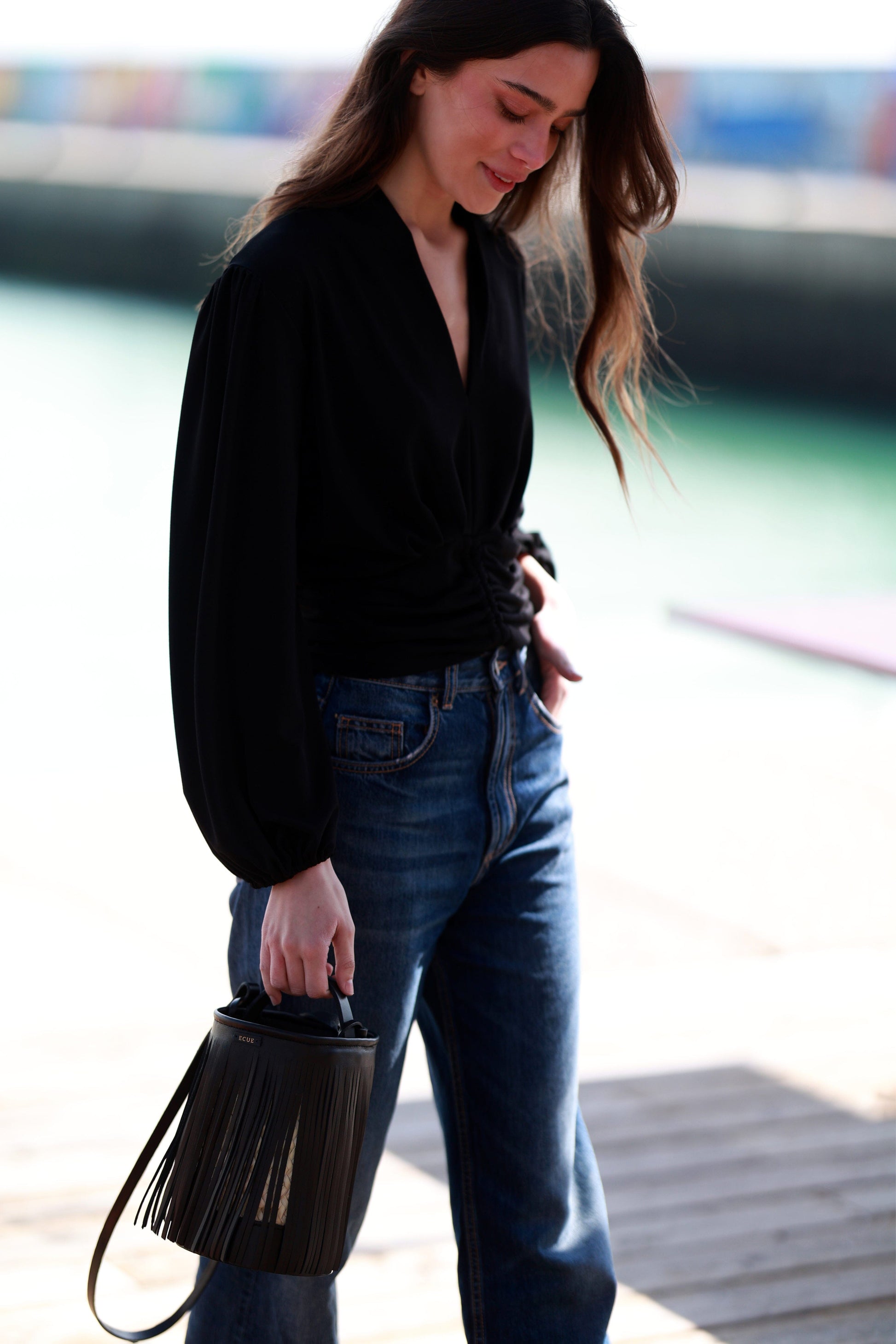 Cesta Zen Negro Crossbody bags Ecue 