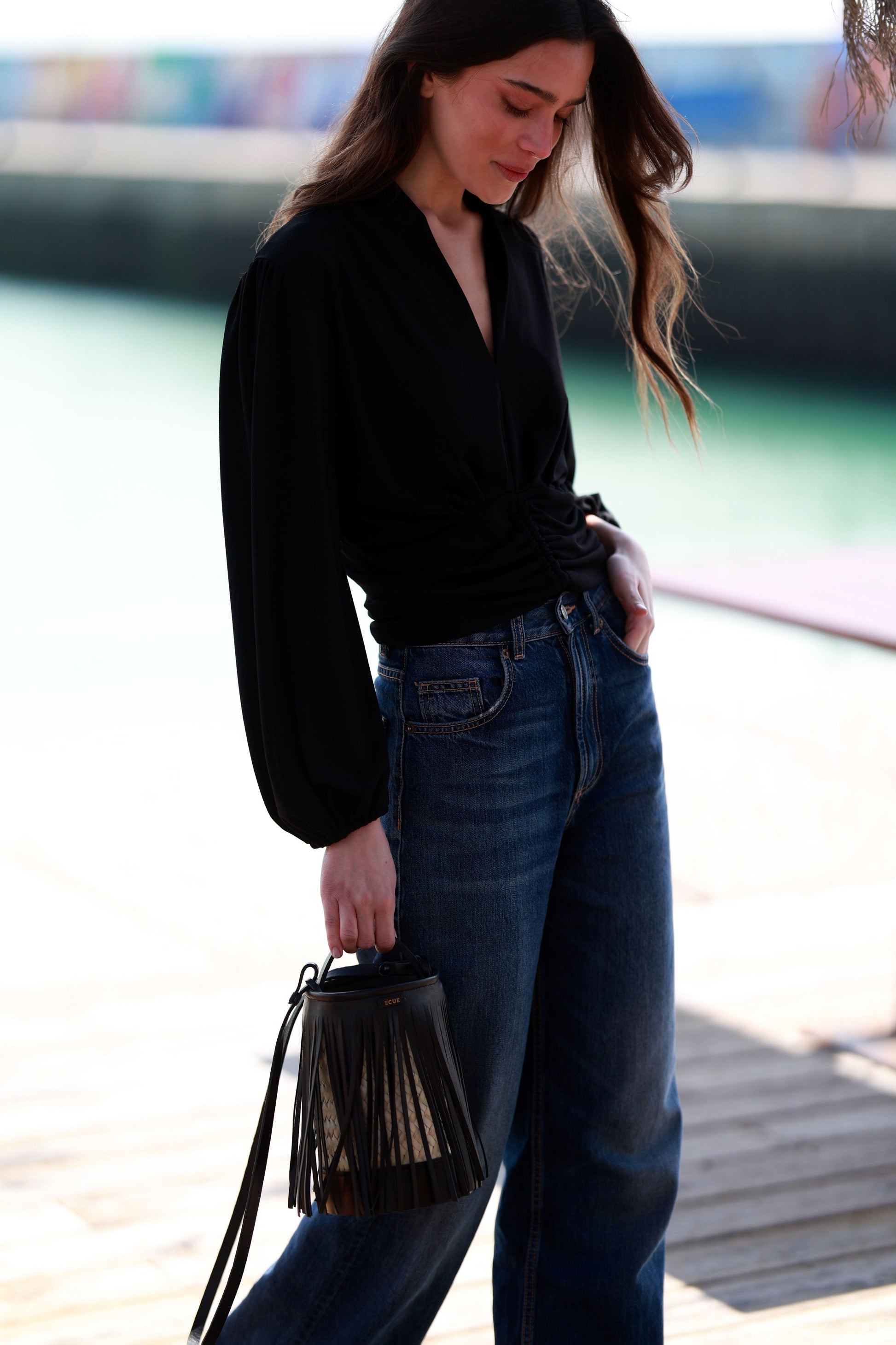 Cesta Zen Negro Crossbody bags Ecue 