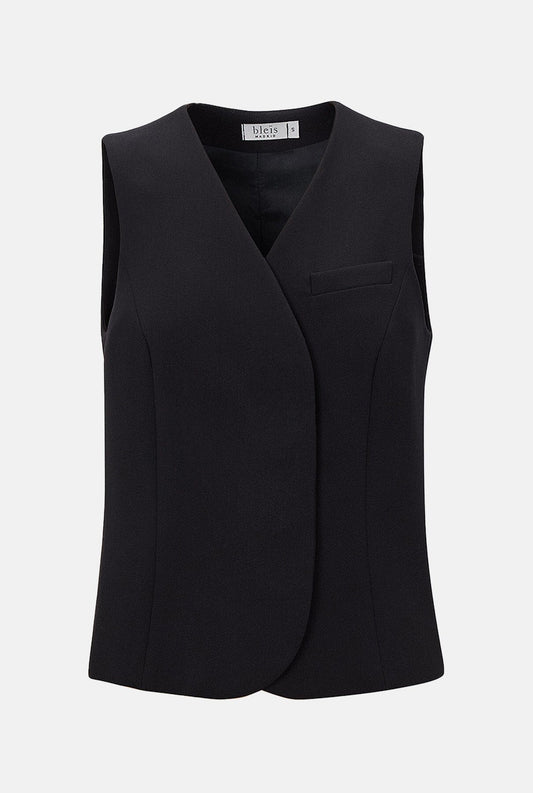 Chaleco cruzado lana negro Vests Bleis Madrid 