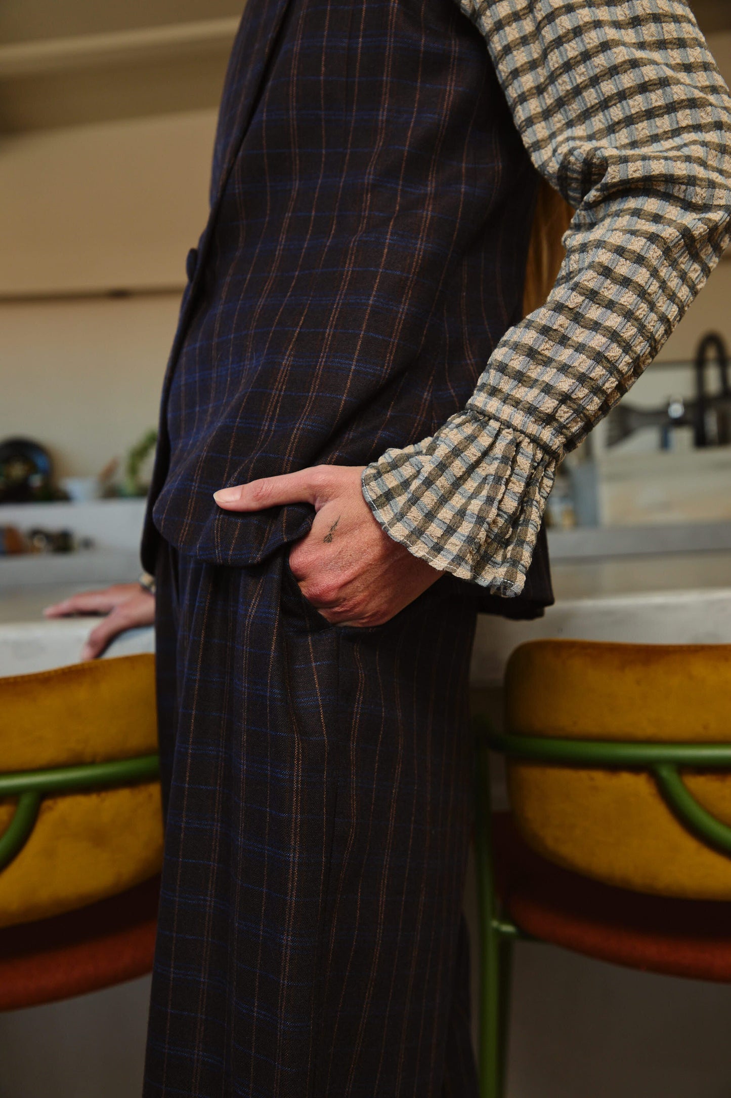 Chaleco Sereno Cuadros Azul Vests IPA BRAND 