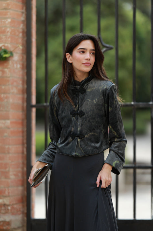 CHAQUETA CORTA CAMELIA GRIS Jackets Elisa Cortés 