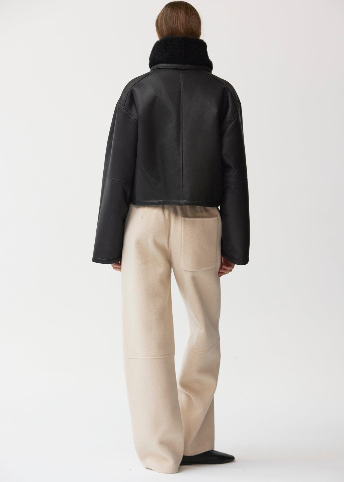 Chaqueta corta de pelo y piel napa Miguel Marinero 