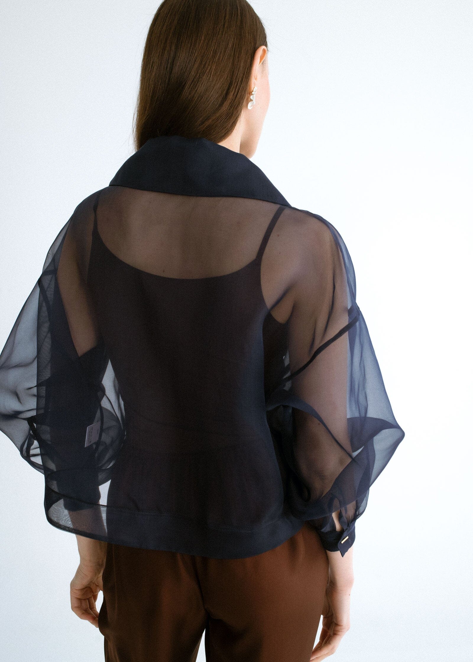 Chaqueta corta organza azul Jackets Miguel Marinero 