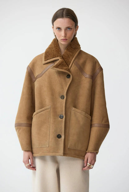 chaqueta de pelo ante detalles piel napa Jackets Miguel Marinero 