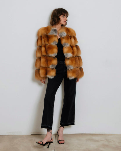 Chaqueta de pelo largo marrón Coats Miguel Marinero 