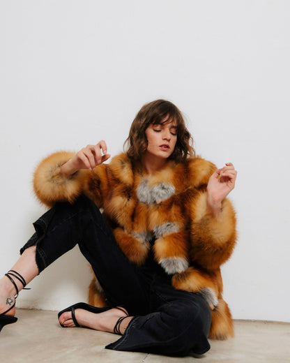 Chaqueta de pelo largo marrón Coats Miguel Marinero 