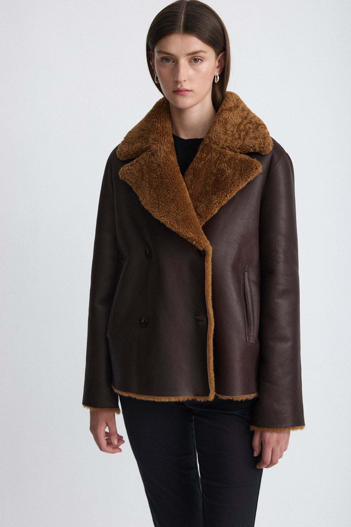 Chaqueta de pelo y piel bicolor Jackets Miguel Marinero 