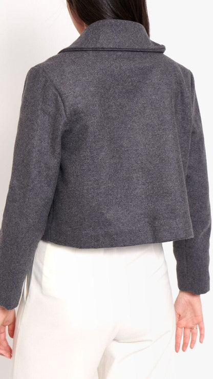Chaqueta gris bolsillo sobrepuesto Jackets Luciana Estudio 