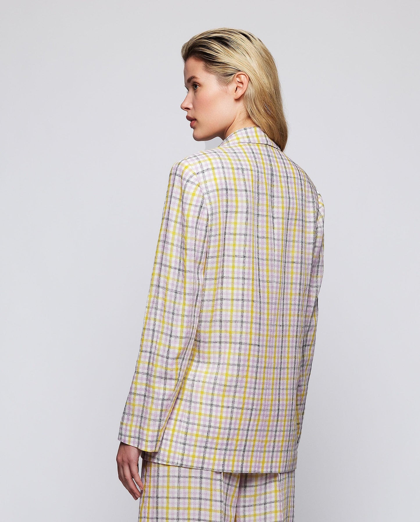Chaqueta sastre cuadros malva y amarillo MUJER / CHAQUETAS & ABRIGOS / CHAQUETAS Mirto 