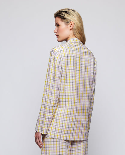 Chaqueta sastre cuadros malva y amarillo MUJER / CHAQUETAS & ABRIGOS / CHAQUETAS Mirto 