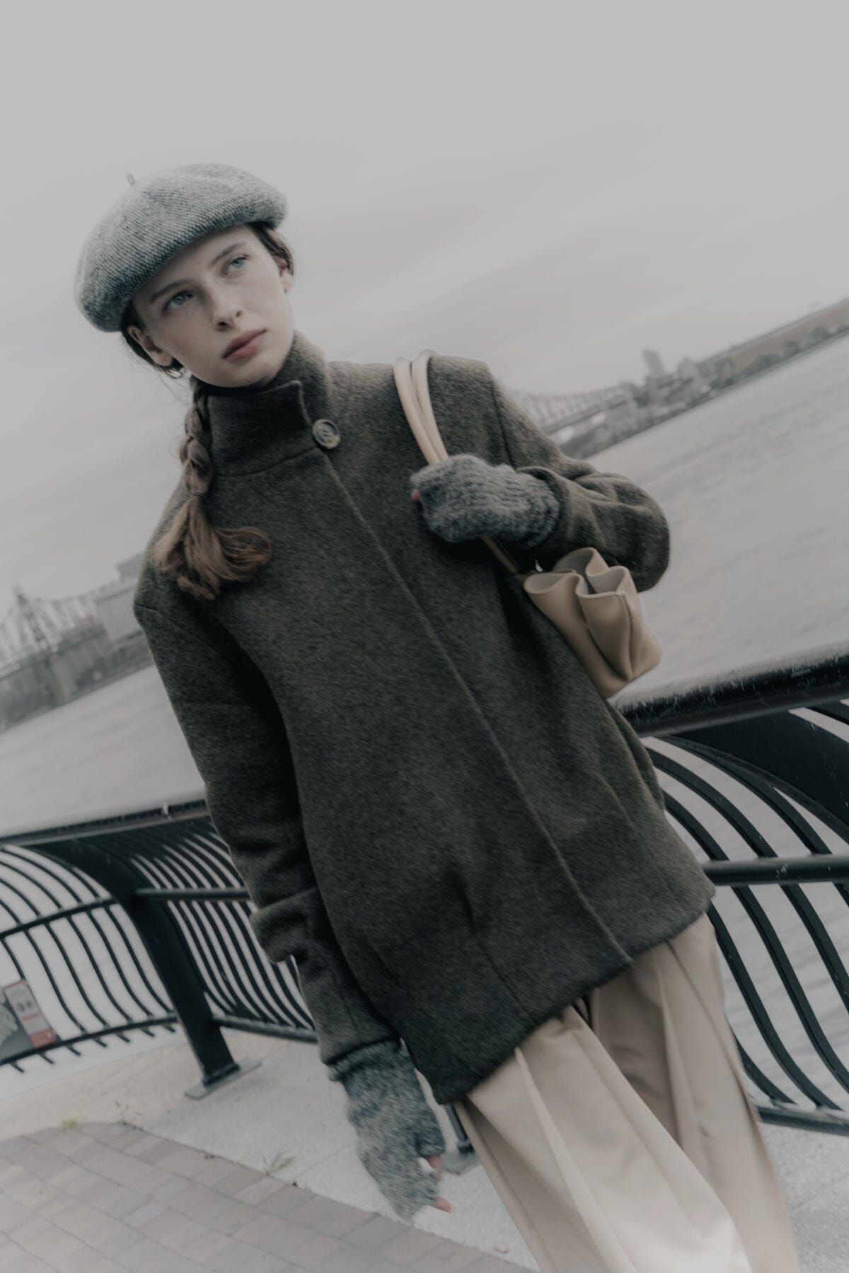 Chaquetón Eva lana cocida verde Coats Julise Magon 